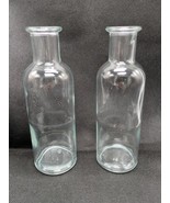 (2) Vintage Clear Glass Bottles 6 1/2&quot; - $19.79