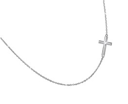 925 Sterling Silver Jewelry Sideways Cross Choker - £66.39 GBP