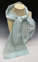 Vintage Sarah Coventry Houndstooth Neck Scarf Light Blue Gray 51&quot; Translucent - $15.90