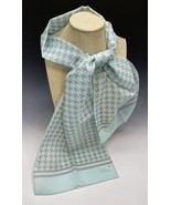 Vintage Sarah Coventry Houndstooth Neck Scarf Light Blue Gray 51&quot; Transl... - $302.72 MXN