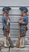 Vintage Pair Revolutionary War Tall Burwood Products Wall Hanger Soldier... - $27.83