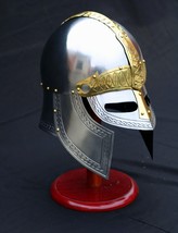 Medieval Armor Helmet 18 Display Fine Hand Carved Design With Leather Liner-
... - £124.18 GBP