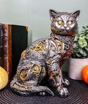 Ebros Steampunk Cyborg Cat with Clockwork Gears Nuts and Bolts Statue 8"... - $32.99