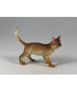 Realistic Gold Tan CAT HOUSECAT Plastic Toy Figurine - £3.73 GBP