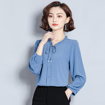2020 New Spring Long Sleeve Solid Women Blouse Chiffon Casual Vintage Plus Size  - £150.28 GBP