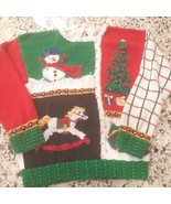 Vintage Talbots Christmas Sweater women small? snowman tree mittens Hand... - $65.36 CAD