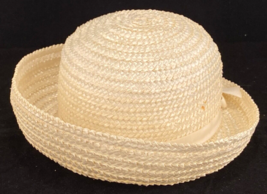 Mid-Century Straw Hat w Headband-6 1/2 - £18.30 GBP