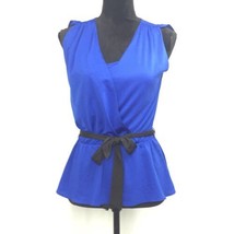 Banana Republic Women&#39;s XS X-small Blue Designer Blouse W/ Tie - $12.86