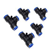 5 PCS, Push In Pneumatic Quick Connect Fittings, Equal Tee 6mm OD, - $13.07