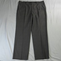 Stafford 42 x 32 Taupe Brown Gray Classic Fit Check Flat Front Mens Dress Pants - £11.95 GBP