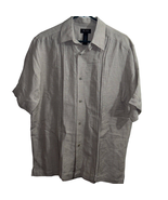 Axcess Mens Button Front Shirt Size M Beige Collared Short Sleeves Linen... - £11.29 GBP