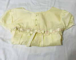 Vintage JCPenney 60s Nightgown Sz M Floral Embroidered Bow Lace Front Ye... - £10.32 GBP