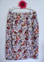 Ruff Hewn Wrap Skirt 14 Novelty Travel Print Diner Route 66 Vacation Inn... - £22.01 GBP