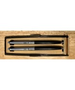 Vintage Paper Mate Slim Set 2 Black And Chrome Pens With Black Hearts Wi... - $54.95