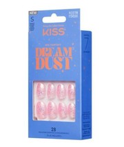 KISS Gel Fantasy Dream Dust Glue On Nails SHORT PINK Glitter Coffee Date... - $12.99
