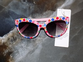 Janie and Jack Pink Floral Print Cat Eye Sunglasses Size 0/2 Years Girl&#39;s NEW - £14.05 GBP