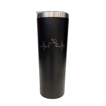 Coffee Mug Heart Beat Line Black 20oz Skinny Tumbler LA5021 - £15.65 GBP