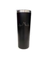 Coffee Mug Heart Beat Line Black 20oz Skinny Tumbler LA5021 - $19.99