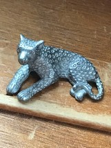 2003 Marked Miniature Pewter Large Cat Leopard Figurine – 7/8th’s inches high x  - £7.43 GBP