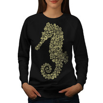 Wellcoda Seahorse Flowers Animal Womens Sweatshirt,  Casual Pullover Jumper - £22.71 GBP+