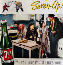 1947 7 Up Seven Up Soda Advertisement Fresh Up Pop Beverage Vintage DWUU8 - €26,12 EUR