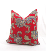Waverly Paisley Red Cotton Duck 19-inch Square Decorative Pillow - £30.44 GBP