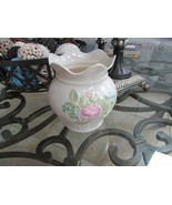 BELLEEK IN RETROSPECT 2002 5&quot;H FLORAL VASE PINK FLOWER GREEN SHAMROCK IR... - $277.07 MXN