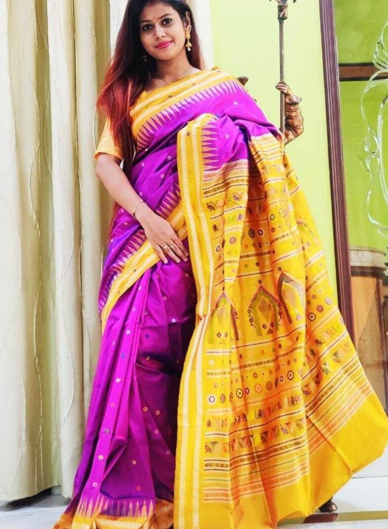 Sambalpuri saree dolabedi style saree odiya silk with blouse piece wedding odish