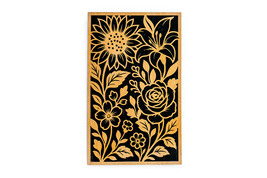 Carved Floral Wood Wall Art, 2 Layer Laser Cut Flower Panel, 11x15 Handmade - $35.00