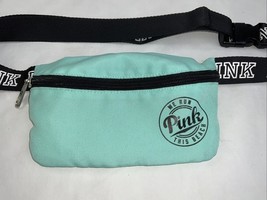 Victorias Secret PINK #SPRINGBREAK  Black w/ Teal Fanny Pack We Run Beach - $11.87
