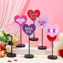 Geetery 6 Pcs Valentine&#39;s Day Conversation Heart Table Decorations, Tiered Tray - £14.79 GBP