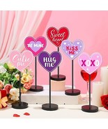 Geetery 6 Pcs Valentine&#39;s Day Conversation Heart Table Decorations, Tier... - £14.46 GBP