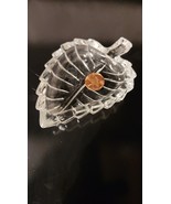 24% Lead Crystal Leaf Dish, Crystal Clear Industries Hand Cut, Made  Yug... - $15.74