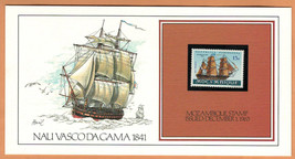MOZAMBIQUE Stamp 1963 on Card &quot; Nau Vasco Da Gama 1841 &quot; Painting Basil Smith - £2.13 GBP