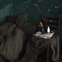 Forest Green Washed Cotton Duvet Cover with Button Boho Bedding Duvet Co... - £53.05 GBP+