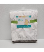 Disney Baby Classic Winnie the Pooh 30&quot; x 40&quot; White Gray Fleece Blanket ... - $54.64