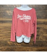 MV Sport Crop Sweatshirt L Women Las Vegas Pink Oversized Cozy Raw Hem O... - $20.76 CAD
