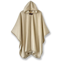 ALPACA Wool Bohemian Wrap Hooded Open Poncho Cape Shawl Blanket Unisex H... - £51.81 GBP