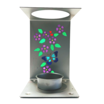 Butterfly Burner Metal Tea Light Candle Holder Oil Warmer Cutout Floral Lost Cup - £7.58 GBP