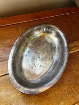 Vintage Shallow Simple Oval Silver Plate Serving Dish w Ornate Handles – - £8.87 GBP