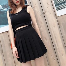 Black Pleated Mini Skirt Women Girl Petite Size Pleated Mini Skirt Tennis Skirt