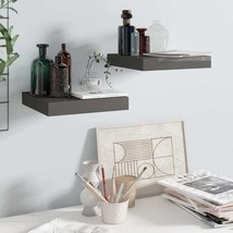  Wall Shelf Set of 2 High gloss gray Honeycomb MDF, Metal - $1,429.25 MXN