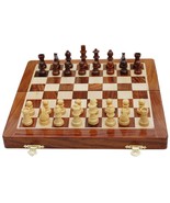 Wooden Handcrafted Foldable Magnetic Chess Board Set and Magnetic Pieces... - £43.62 GBP