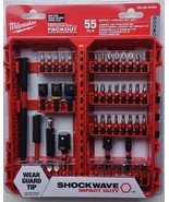 Milwaukee 55 Piece Screw Driver Drill Bit Set Impact Duty SHOCKWAVE Allo... - $54.38