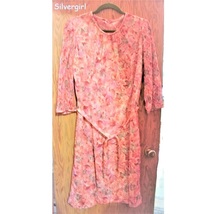 Second Round SZ 18 Multi Pink Flower Summer Dress w Belt. - $15.00