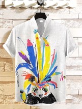 Men&#39;s Funny Color Blocked Panda Art Print Short Sleeve Casual Shirt - €22,74 EUR