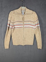 VINTAGE Tiara International Women&#39;s Fair Isle Zip Up Cardigan Sweater Si... - $14.99