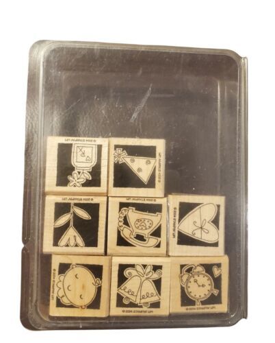2004 Stampin' Up Occasionally Set Of 8 Wood Mounted Stamps - £11.54 GBP