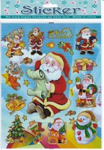 D450 Xmas christmas Santa Snowman Sticker Decal Kids Craft 25x20 cm / 10x8  inch - £1.59 GBP