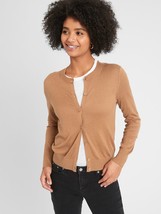 Banana Republic Cardigan Camel Brown Cotton Rayon Crew Neck Sweater NEW XS - £32.83 GBP